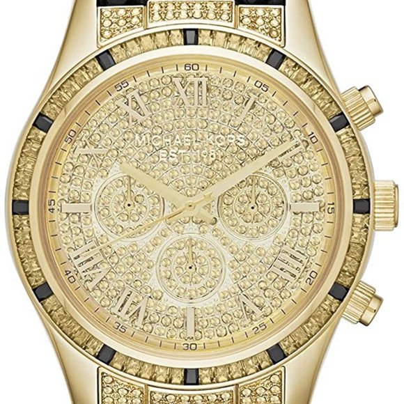 Michael Kors Layton MK2310 Gold Black Watch 044M - Picture 1 of 2